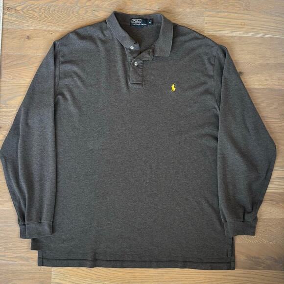 Polo by Ralph Lauren Other - Polo Ralph Lauren Y2K Cotton Polo Shirt Long Sleeve Pony Logo Gray Mens Size XL